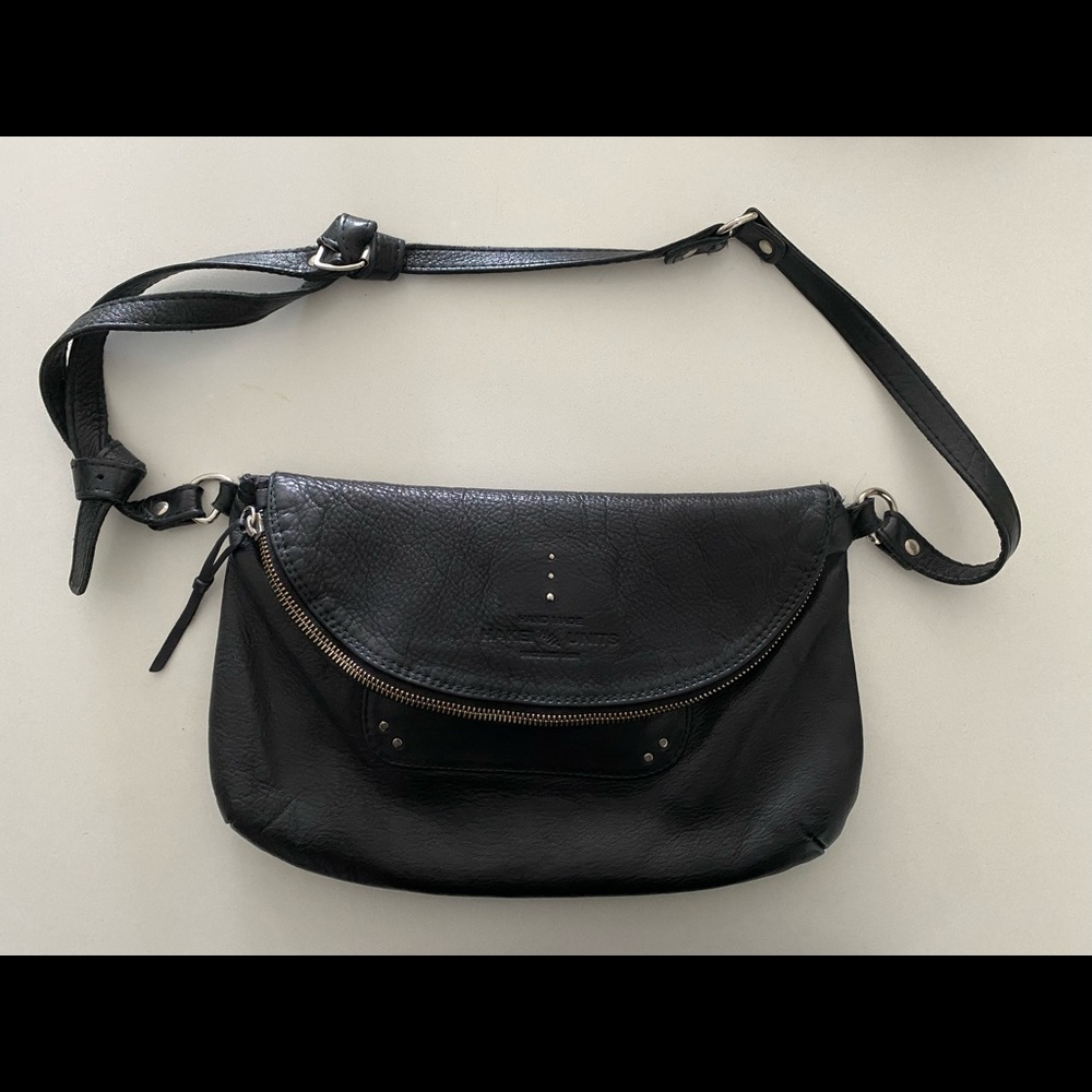 HAKEI Black Leather Crossbody Bag